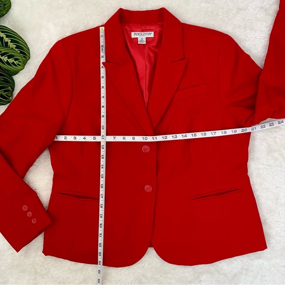 Vintage Pendleton Red Wool Double Button Blazer - Picture 5 of 15